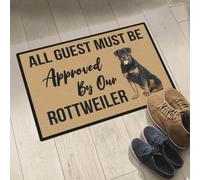 Door Mat All Guest Must Be Approved By Our - ROTTWEILER DOG Indoor And Outdoor Doormat