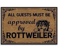 Door Mat,All Guests Must Be Approved by Rottweiler Welcome Mats for Front Door Outdoor Funny Non Slip Entryway Home Decor Indoor Doormat 36X24 Inch