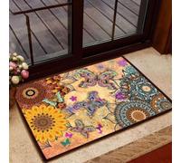 Door Mat Amazing Butterfly Mandala Doormat
