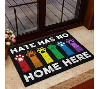 Door Mat Animal Paw Hate Has No Home LGBT Support Doormat