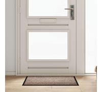 Door Mat Beige 80x60cm Teddy Fabric Plush Absorbent Anti-Slip Indoor Welcome Pro