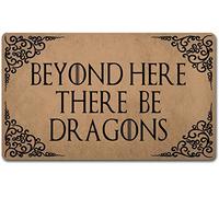 Door Mat Beyond Here There Be Dragons Entrance Matting Durable Floor Mat Absorbent Entrance Rug For Kitchen Living Room Indoor 40X60CM