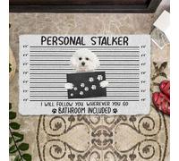 Door Mat Bichon Frise Personal Stalker Doormat