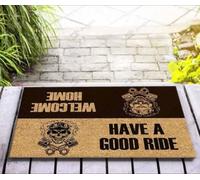Door Mat Biker skull have a good ride Doormat