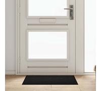 Door Mat Black 60x80cm Teddy Fabric Plush Absorbent Anti-Slip Anti-Fatigue Wash