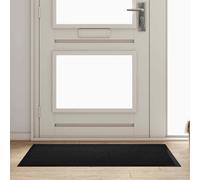 Door Mat Black Teddy Fabric 120x80cm Absorbent Anti-Slip Machine Washable XL