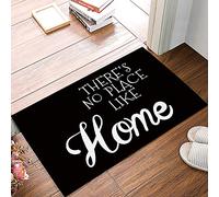 Door Mat Black, There'S No Place Like Home Absorbent Floor Mats Non-Slip For Kitchen Living Room Entryway 40x60cm
