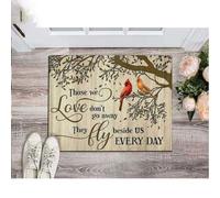 Door Mat Cardinal Bird Those We Love Don't Go Away Memorial Doormat