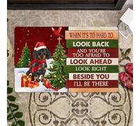 Door Mat Christmas Dachshund 1 Look right beside you Doormat