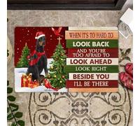 Door Mat Christmas Doberman 2 Look right beside you Doormat