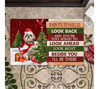 Door Mat Christmas Shih Tzu 3 Look right beside you Doormat