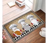 Door Mat Cute Chef Gnomes Funny Chef Cook Checkered Plaid For 40X60CM | Floor Mat Durable Entrance Rug For Outdoor