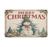 Door Mat, Cute Christmas Snowman Anti-Slip Shoe Mat, Outdoor Entrance Front Doormat, Easy to Clean- Entryway Rug, for Garden Home Patio Porch 32x20 In