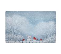 Door Mat, Cute Snowman Print Anti-Slip Shoe Mat, Outdoor Entrance Front Doormat, Easy to Clean- Entryway Rug, for Garden Home Patio Porch 32x20 In
