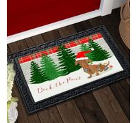 Door Mat Deck the Paws Dachshund Doormat