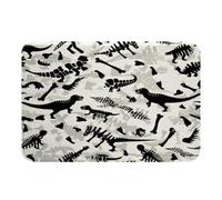 Door Mat Dinosaur Skeleton Dinosaur Bones And Traces Entrance Matting Durable Floor Mat Absorbent Entrance Rug For Patio Kitchen Indoor 40X60CM