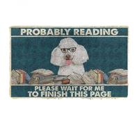 Door Mat Dog Doormat Poodle Probably Reading Please Wait Custom Doormat