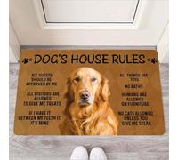 Door Mat Dog House Rules Golden Retriever Dog Doormat