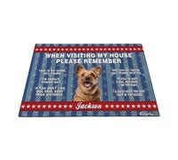 Door Mat Dogs Home Rules Funny Australian Terrier Dog Stars And Stripes Absorbent Doormats For Entryway Washable Doormats For Inside Office Laundry 60X40Cm