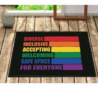 Door Mat Everyone is Welcome Here Peace Equality Indoor And Outdoor Doormat