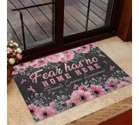 Door Mat Fear Has No Home Here Cancer Awareness Welcome Doormat