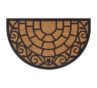 Door Mat Floor Entrance Doormat Half Round Rubber and Coir vidaXL