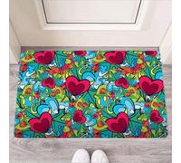 Door Mat Floral Psychedelic Door Mat