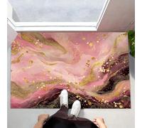 Door Mat for Indoor, Dream Vortex Doormat Indoor Entry, Abstract Marble Washable Rug for Kitchen and Hallway, 45x75 cm Non-Slip Rubber Welcome Mat for Front Door Pink