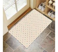Door Mat for Indoor, Elegant Polka Dot Doormat Indoor Entry, Rainbow Polka Dots Washable Rug for Kitchen and Hallway, 50x80 cm Non-Slip Rubber Welcome Mat for Front Door Beige