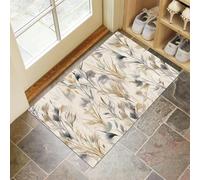 Door Mat for Indoor, Nature Plants Doormat Indoor Entry, Weeds Flowers Washable Rug for Kitchen and Hallway, 90x150 cm Non-Slip Rubber Welcome Mat for Front Door Cream