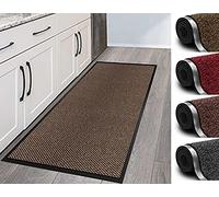 Door Mat For Indoor & Outdoor 90x150cm Brown Washable Large Kitchen Barrier Mat Heavy Duty Non-slip Rubber Back Entrance Rug Shoes Scraper Super Absorbent Front Door Mat Carpet