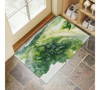 Door Mat for Indoor Water And Vegetables Door Matts Entry Surrealism Washable Non-Slip Doormat for Muddy Shoes, Rubber Welcome Rug for Kitchen, Hallway, Bathroom - 60 x 90 cm, Green