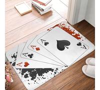 Door Mat Four Aces Play Cards Playing Cards Dirt Trapper Doormats For Entryway Washable Doormats For Inside Back Door Office 60X40Cm