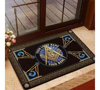 Door Mat Freemasonry Masonic Doormat, Custom Doormat, Custom Lodge Name, Lodge Number