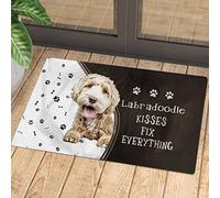 Door Mat Funny Labradoodle Kisses Fix Everything Floor Carpet Rug Heavy Duty Floors Mat Non-Slip For Kitchen Entry Indoor 40X60 Cm
