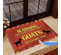 Door Mat Goat Warning Start Talking About Goats Custom Doormat