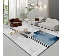 Door Mat Golden Marble Blue Outdoor Rug Washable Doormat Thicken Rugs Living Room Non Slip Indoor Door Mat Outdoor for Front Door Flannel Area Rugs for Living Room Bedroom Carpet 100x150cm