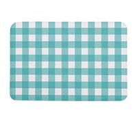 Door Mat Green Buffalo Plaid Check Entrance Rug Absorbent Floor Mat Soft Entrance Matting For Garden Kitchen Living Room 40X60CM