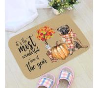 Door Mat Halloween PUG It's The Most Wonderful Time Doormat