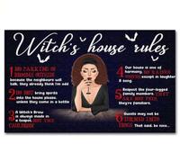 Door Mat Halloween Witch's House Rules Six Things Doormat