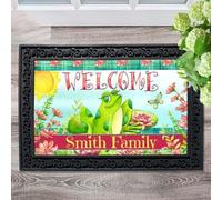 Door Mat Happy Frog Personalized Doormat