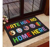 Door Mat Hate Has No Home Here Pumpkin LGBT Equality Halloween Doormat