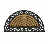 Door Mat Heavy Duty Rubber Coir Karina Half Moon 45cm x 75cm