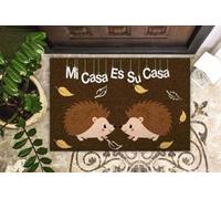 Door Mat Hedgehog Mi Casa Easy Clean Welcome DoorMat