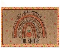Door Mat Hey There Pumpkin Personalized Doormat, Pumpkin Doormat