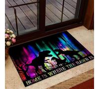 Door Mat Home is Where The Rawr Is Dinosaur Doormat