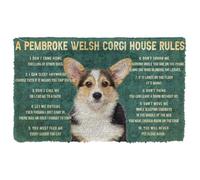Door Mat House Rules Pembroke Welsh Corgi Dog Doormat