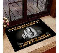 Door Mat I Asked God To Make Me A Better Man He Sent Me My GrandsonGranddaughter Doormat