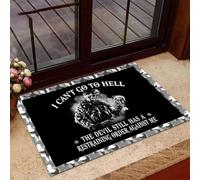 Door Mat I Can't Go To Hell The Devil Still Has A Restraining Door Mats