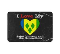 Door Mat I Love My Flag Of Saint Vincent And The Grenadines Heart Personalized Entrance Carpet Rug Soft Rug Doormats For Indoor Living Toilet 60X40Cm
